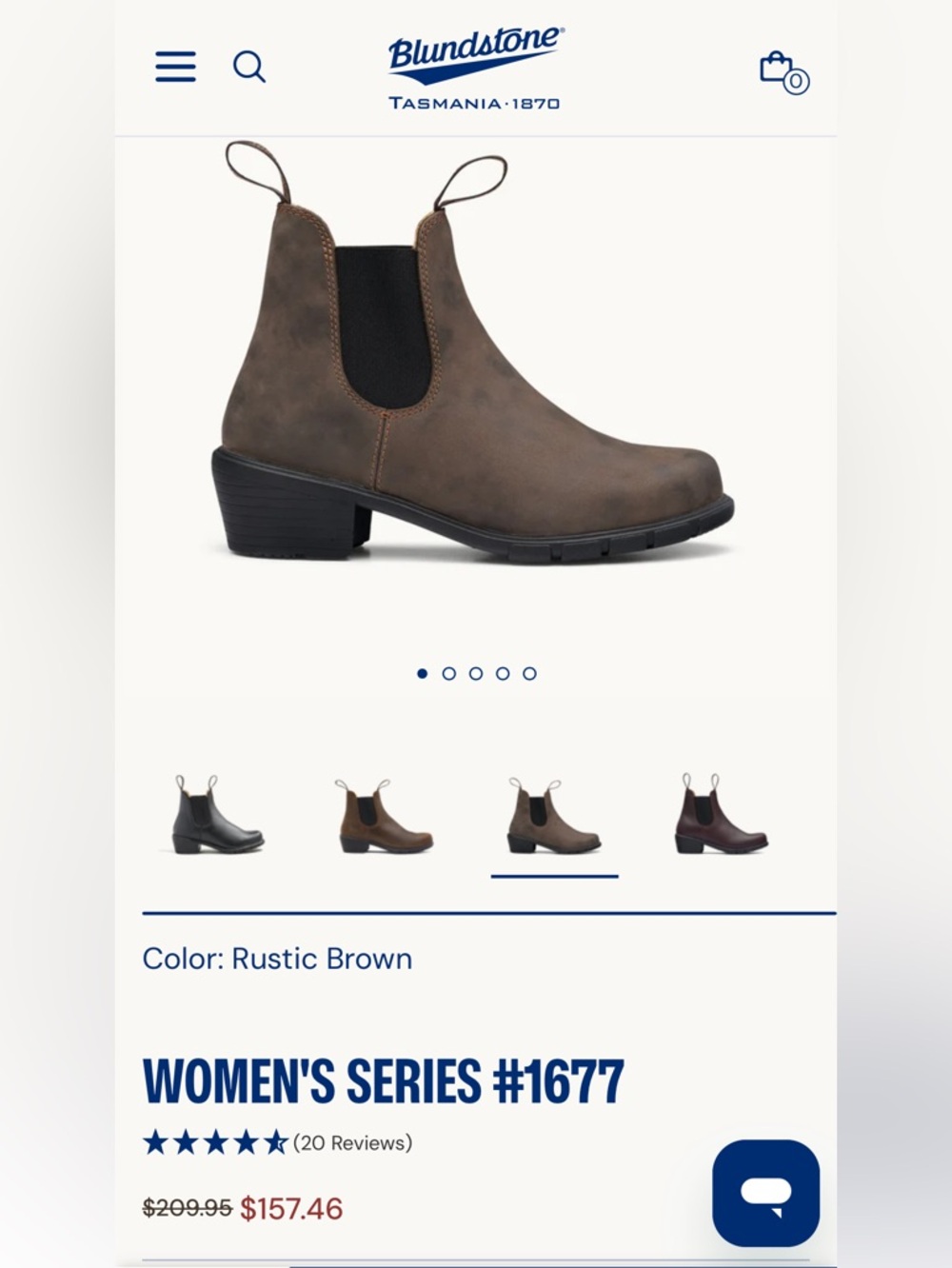 Blundstone Rustic Brown Chelsea Bootie